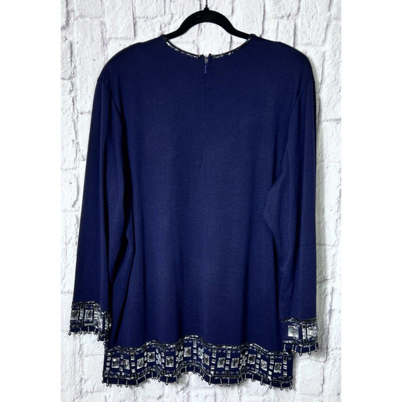Outlander Vintage Embellished Sequin Top Long Sleeve Formal Night Out Size 44-46 - Picture 2 of 10